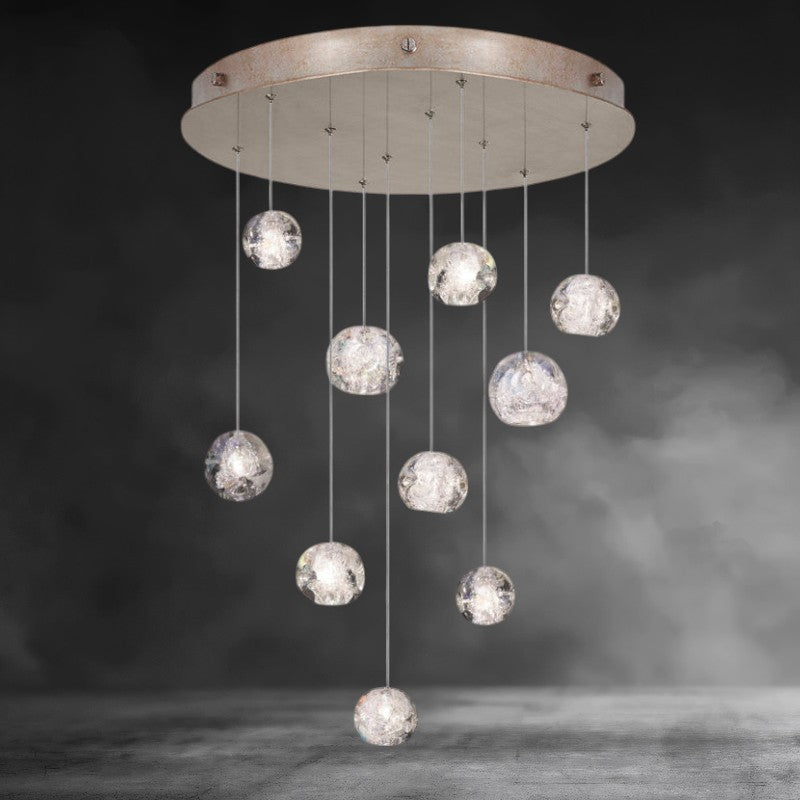 Nature-inspired round crystal Chandelier